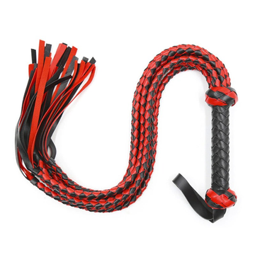 Sex PU Leather Whip for Couple / Adult Red&Black Flirt Whip / Soft BDSM Tail - EVE's SECRETS